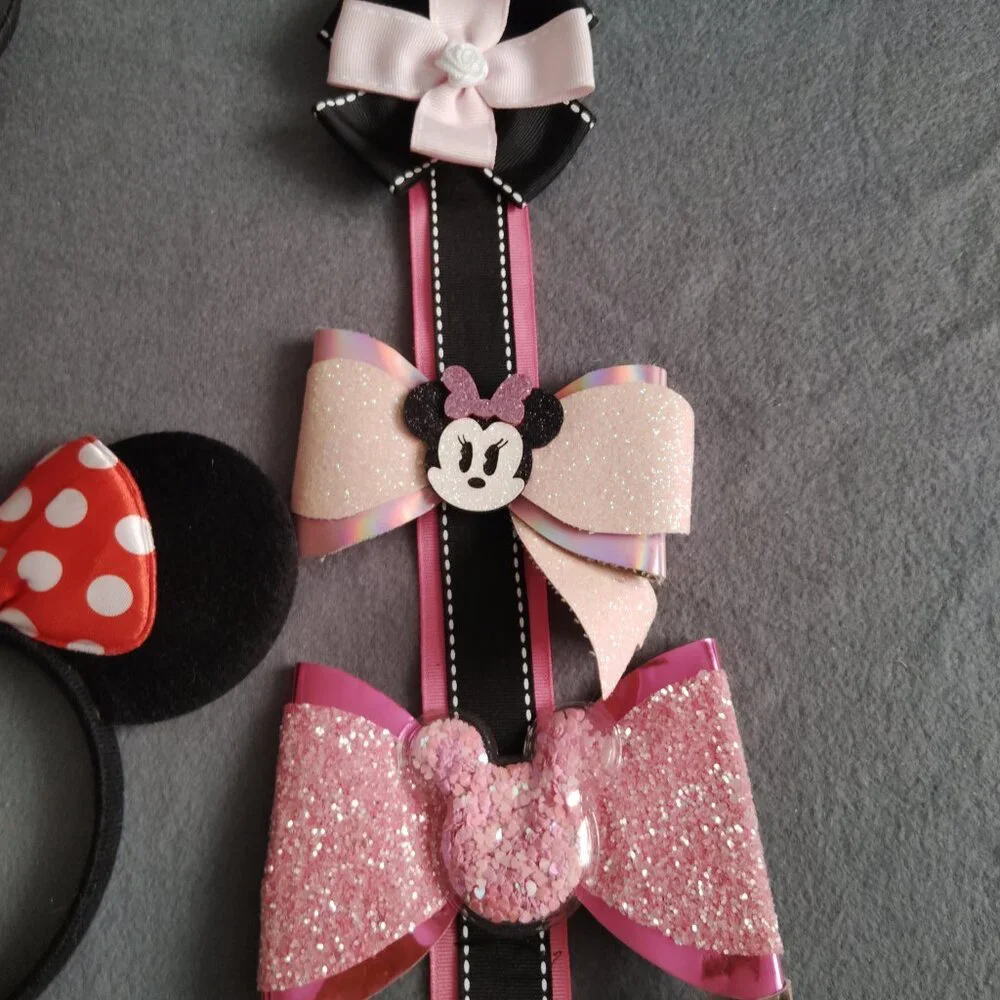 LOT OF DISNEY MINNIE MOUSE EARS & HAIR BOWS DISNEY PARKS ROCK THE DOTS HEADBANDS